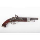 (S58) .750 East India Co. Percussion Pistol, 8 ¾ ins round half stocked barrel, barrel band and iron