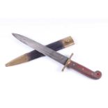 US Model 1849 military issue knife, 14 ins blade, ricasso marked Ames MFG Co. Cabotsville 1849,