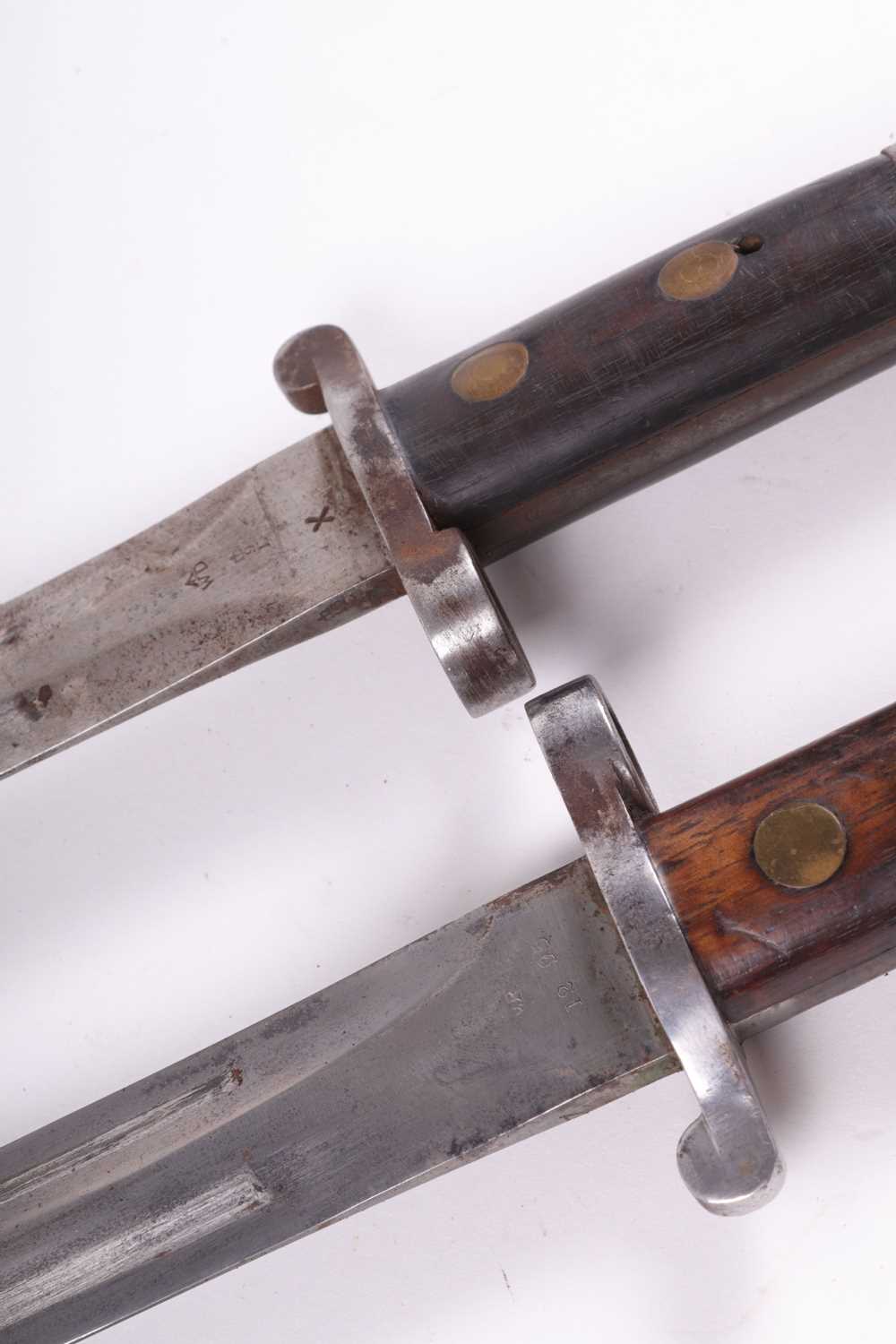 Two British P1888 MkI Type II knife bayonets numbered 628 and 248, each with broad arrow and - Image 4 of 5