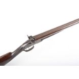 (S58) 14 bore Percussion Double Sporting Gun by John Blissett, 30 ins brown damascus barrels with