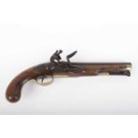 (S58) 15 bore Flintlock Travelling Pistol, 8½ ins round full stocked barrel with London proof marks,