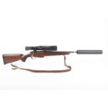 Ⓕ (S1) .243(Win) Tikka T3 bolt-action rifle, 23 ins screwcut barrel (moderator available), mounted