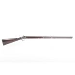 (S58) 16 bore Percussion Single Sporting Gun by S Nock, 33 ins brown damascus two stage half stocked