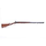 Ⓕ (S2) 12 bore Pedersoli percussion single sporting gun, 32 ins two-stage part octagonal barrel (