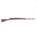 Ⓕ (S1) 7 x 57mm DWM Mauser bolt-action rifle, 29½ ins barrel with raised blade and tangent sights,