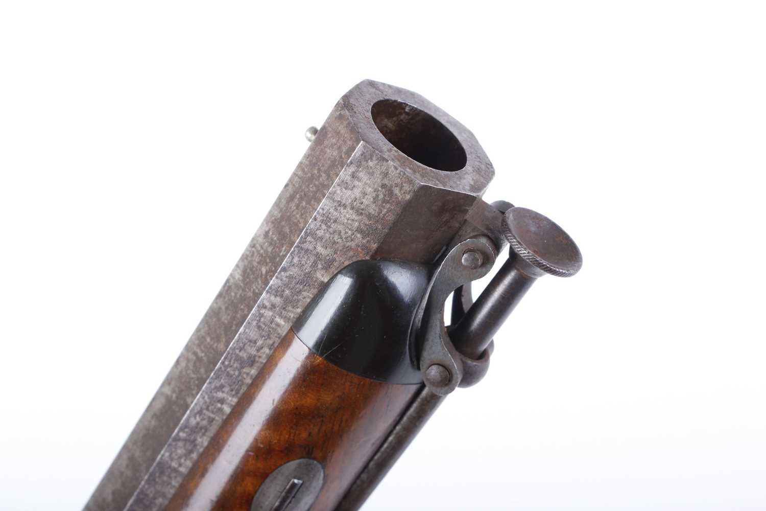 (S58) A cased pair of 18 bore percussion pistols by Hamburger & Co., each with a 7½ ins damascus - Image 21 of 21