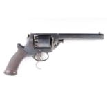 (S58) A cased 54 bore Tranter's Patent double action revolver, 6 ins octagonal barrel with side