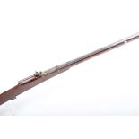 (S58) .577 Indian Toradar Matchlock, 48 ins full stocked decorated barrel with three copper bands,