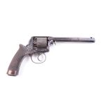 (S58) 90 bore Adams' Patent double action percussion revolver, 6 ins octagonal barrel, the top
