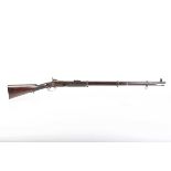 (S58) .451 percussion three-band match rifle by Aston, 35½ ins fullstocked part-octagonal barrel,