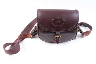 A leather cartridge bag with canvas strap by Holland & Holland, capacity for approx.100 cases (