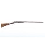 Ⓕ (S2) 12 bore double hammer gun by Army & Navy, 30 ins damascus barrels, cyl & ¾ choke, tapered