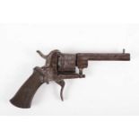 (S58) 6mm pinfire double action revolver, (action a/f), 3¼ ins octagonal barrel, 6-shot cylinder,