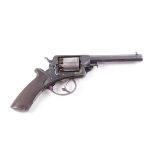 (S58) 54 bore Tranter's Patent double action percussion revolver, 6 ins octagonal barrel with side