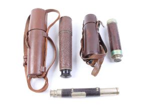 Steward's Improved Rifle Telescope No. 336 spotting scope; four-drawer telescope in leather case