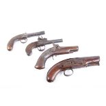 (S58) Four various antique pistols - for parts or repair