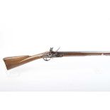 (S58) .700 Brown Bess Flintlock Musket, 39 ins full stocked brass mounted barrel, steel ramrod,