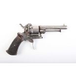 +VAT (S58) 7mm Belgian pinfire double-action revolver, 3¼ ins barrel, 6 shot cylinder, side-gate