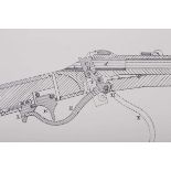 Large quantity of Malby & Sons Lithographers Gun Specification reproduction prints , to include