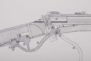 Large quantity of Malby & Sons Lithographers Gun Specification reproduction prints , to include