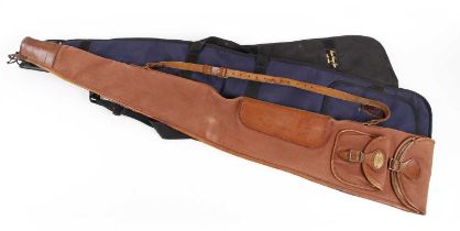 A good canvas and leather fleece-lined gun slip with external pocket, max. internal length 50 ins,