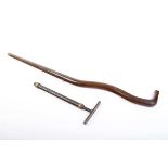 (S58) .320 Victorian Air Cane by J. Beattie, two-piece shaped brown wood grain painted top-loading