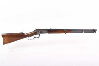 Ⓕ (S1) .44 (Rem Mag) Browning-92 lever-action rifle, 20 ins round barrel, tube magazine, plain