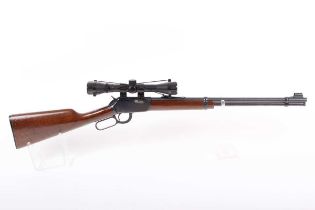 Ⓕ (S1) .22 Winchester Model 9422 lever-action rifle, 20 ins barrel with hooded blade and notch
