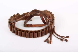 12-bore leather cartridge belt and game carrier