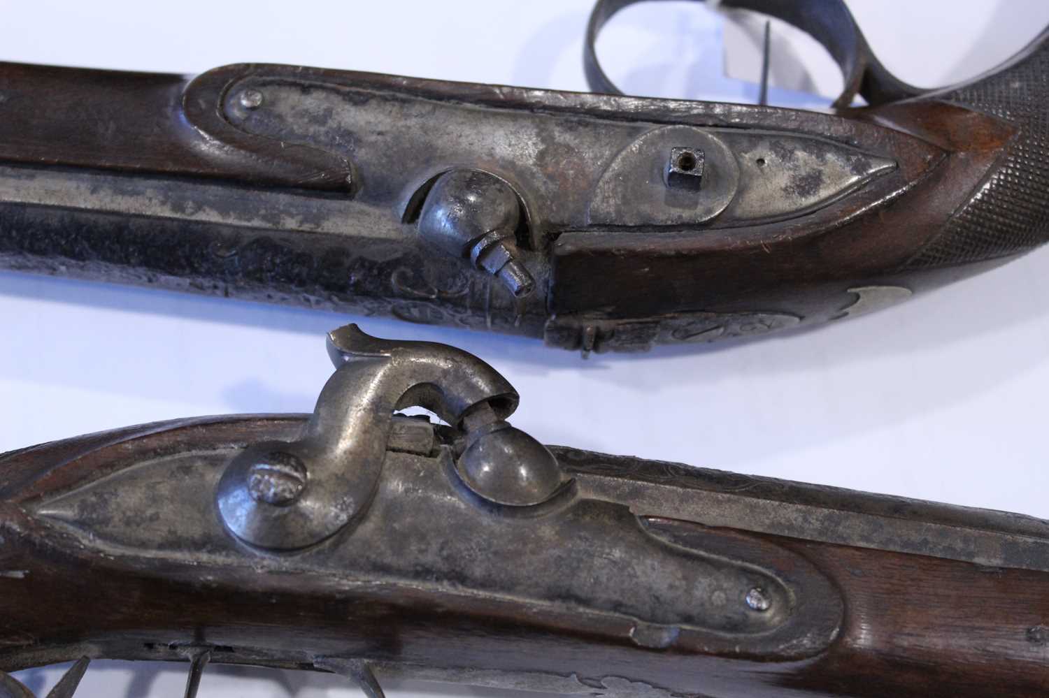 (S58) A pair of 40 bore German percussion pistols by Johann Andreas Kuchenreuter, each with a 9½ ins - Image 12 of 12