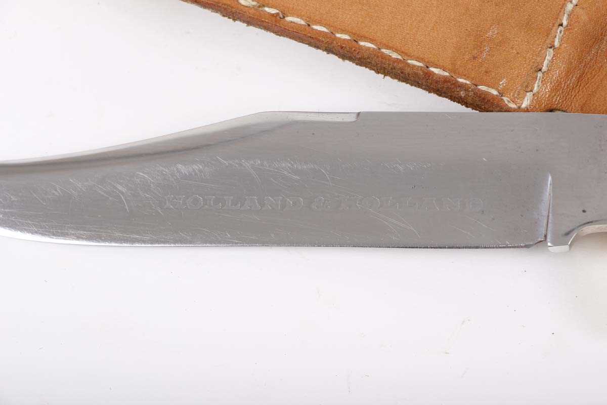 A Holland & Holland limited edition sheath knife, 6 ins bowie blade inscribed holland & Holland, - Image 3 of 4