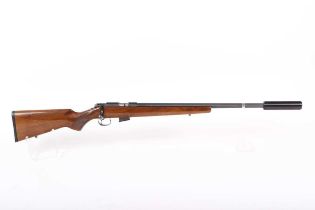 Ⓕ (S1) .17 (Hmr) CZ 452-2E American bolt-action rifle, 20 ins barrel fitted with SAK moderator, 5