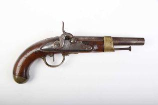 (S58) .70 French M1856 percussion service pistol, 7½ ins barrel half-stocked and with steel
