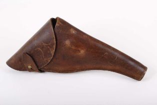 A leather holster for Webley Service revolver, dated 1917