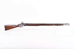 (S58) .750 Flintlock musket, 36 ins full stocked brass mounted barrel, steel ramrod, brass ramrod