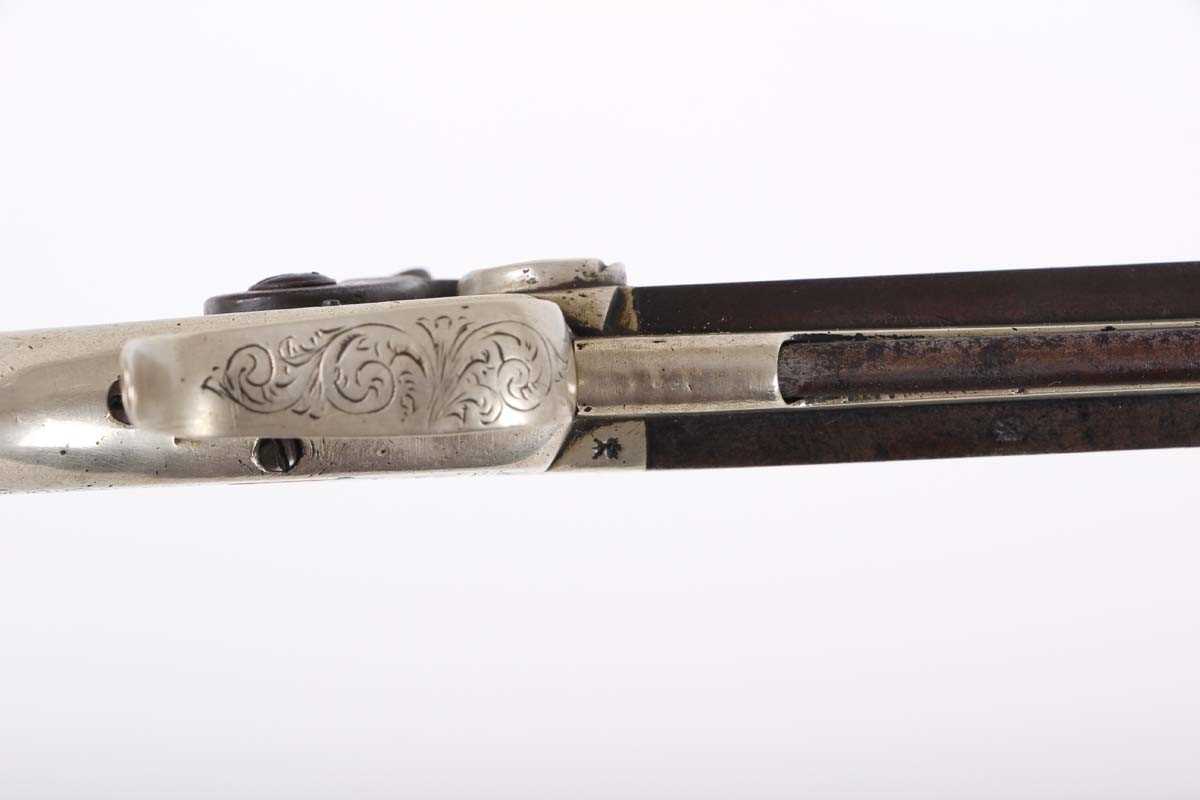 (S58) .50 English or Scottish Percussion Saw Handle Belt Pistol, 5,1/8 ins octagonal damascus - Image 7 of 8