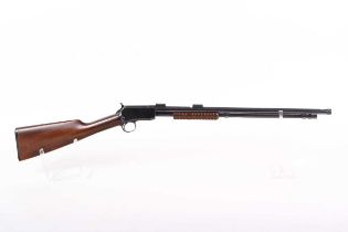 Ⓕ (S1) .22 Winchester Mod.1906 take-down pump-action rifle, 20 ins barrel threaded for moderator (