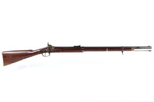 Ⓕ (S1) .577 Parker Hale Enfield two band percussion rifle, 32 ins round barrel with gloss black