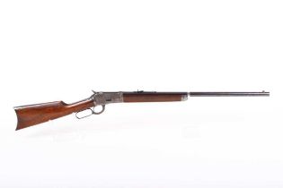 Ⓕ (S1) .44 (WCF) Winchester Model 92 lever-action rifle, 24 ins barrel with original open sights and