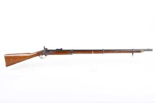 Ⓕ (S1) .577 Parker Hale Enfield percussion three-band rifle, 38½ ins barrel with raised blade and