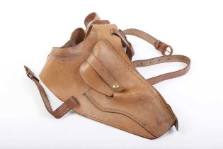 UK manufactured leather shoulder holster for Luger pistol, modified later for Browning HP 9mm