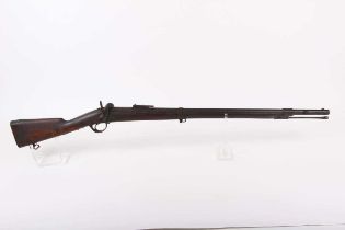(S58) .700 Belgian Military Percussion Musket, 34 ins full stocked barrel blade foresight ,