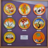 The bizarre Living Landscapes of Clarice Cliff, framed and mounted, comprising; Bridgewater,