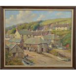 Francis Gilbert Trott (British), Cadgewith Cornwall, oil on canvas, signed lower left, dated 1955 to
