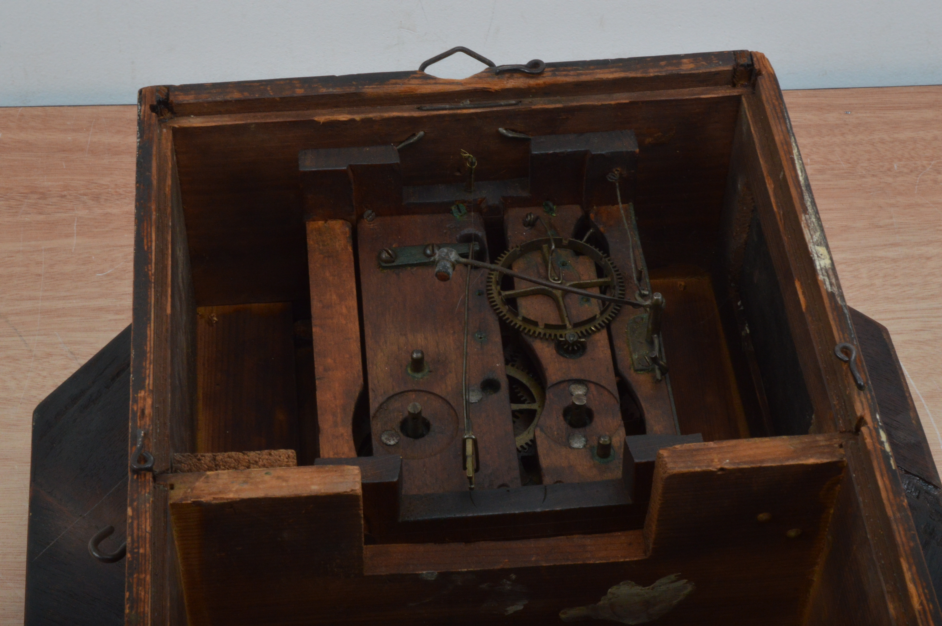 A 19th century wall clock, the dial with Roman numerals, retailed by Rombach Bro's of Old Kent Road, - Image 3 of 3