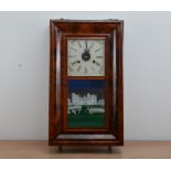 Of local interest, an American mahogany cased clock, the dial with Roman numerals and hand painted