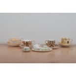 A collection of five 19th century and later ceramic cups and saucers, comprising examples, by