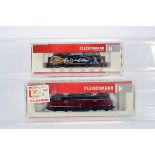 German and Austrian N Gauge Electric and Diesel locomotives, two cased Fleischmann examples,