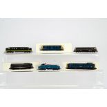 BR N Gauge Diesel/Electric Locomotives, various examples, boxed, Lima 214 D5509 in green livery,