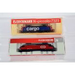 Swiss N Gauge Electric Locomotives, two cased Fleischmann examples, 731372 Re 460 064-1 in SBB red